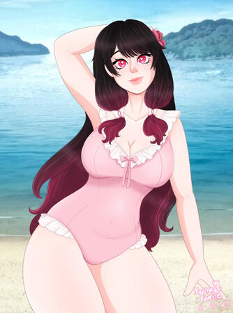 bina in a swimsuit